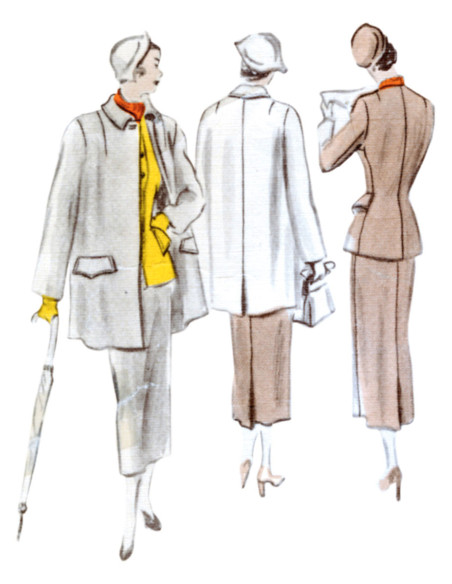 Tailor and coat pattern - Vogue 1932