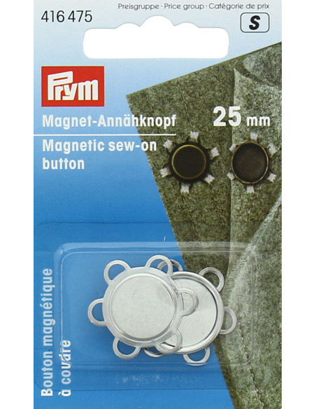 Magnetic sew-on buttons - Silver
