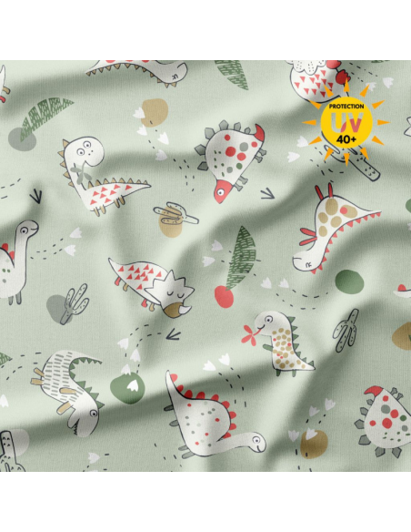 Lycra swimsuit fabric - Green Dinoz