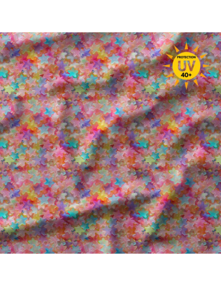 Lycra swimsuit fabric - Gummystar pink and purple