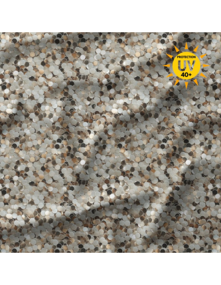 Lycra swimsuit fabric - Sissi gray and gold