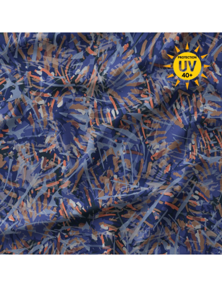 Lycra swimsuit fabric - Fizyle blue and orange