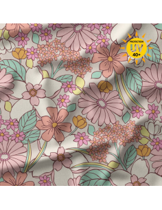 Lycra swimsuit fabric - William pink and green