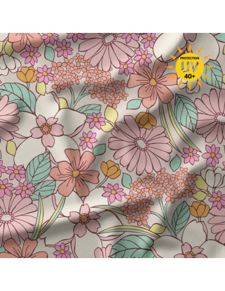 Lycra swimsuit fabric - William pink and green