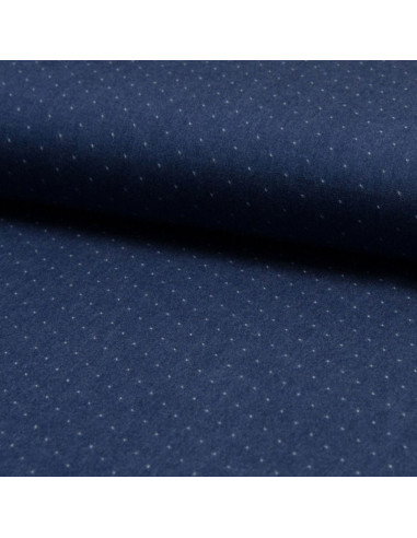 Viscose chambray plumetis fabric - Denim blue