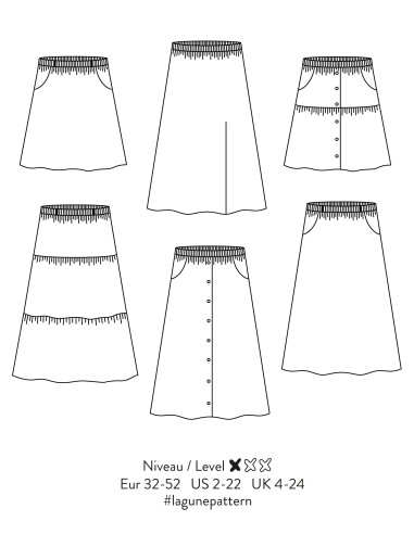 Lagoon Skirt Pattern - Atelier Scämmit