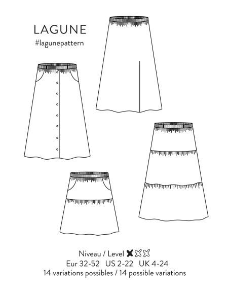 Lagoon Skirt Pattern - Atelier Scämmit