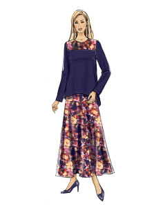 Pattern for top, tunic, skirt, and scarf - Butterick 6636 2
