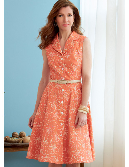 Dress, shirt, belt, and scarf pattern - Butterick 6843