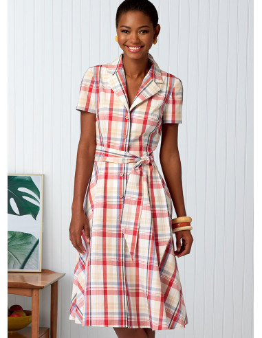 Dress, shirt, belt, and scarf pattern - Butterick 6843