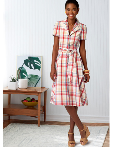 Dress, shirt, belt, and scarf pattern - Butterick 6843