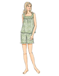 Patron de haut, chemise de nuit et short - Butterick 6883