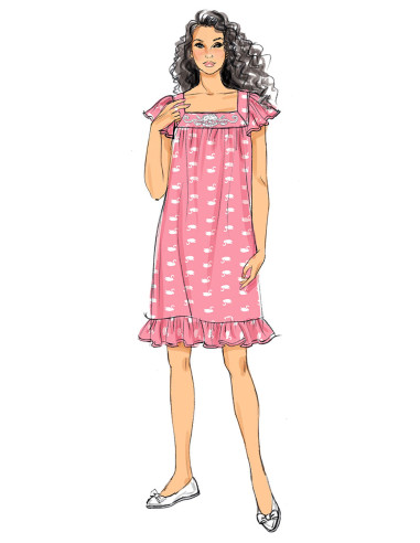 Patron de haut, chemise de nuit et short - Butterick 6883