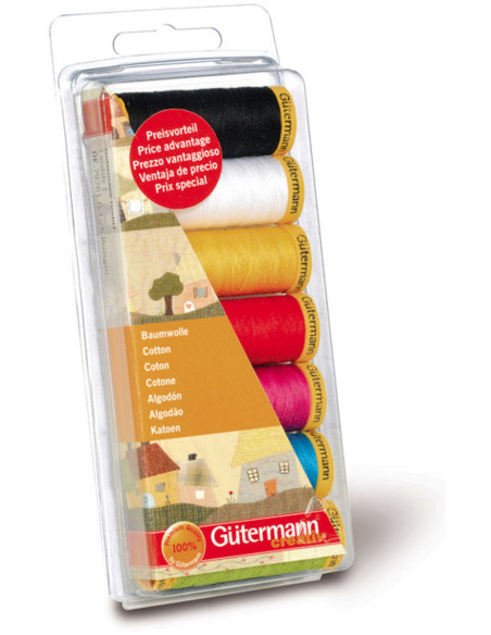 Set of 7 Gütermann cotton sewing threads