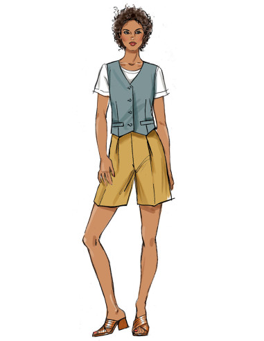 Patron de gilet, pantalon et short - Butterick 6901