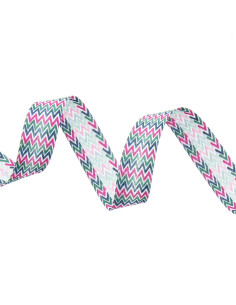 Chevron pattern bias - Pink, khaki, and blue