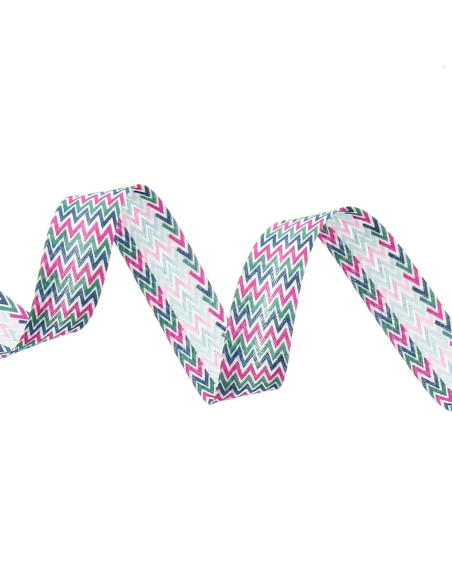 Chevron pattern bias - Pink, khaki, and blue