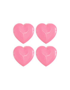 Card of 4 heart buttons - Pink 15 x 15 mm 2