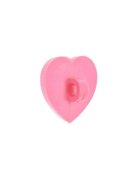 Card of 4 heart buttons - Pink 15 x 15 mm
