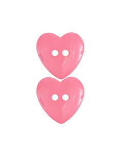 Card of 2 heart buttons - Pink 22 x 22 mm 2