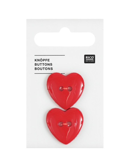 Heart button card - Red 22 x 22 mm