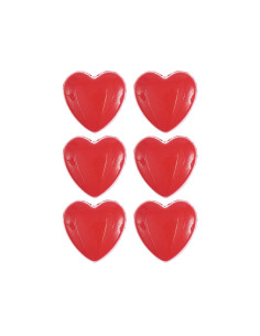 Set of 6 heart buttons - Red 11 x 11 mm 2