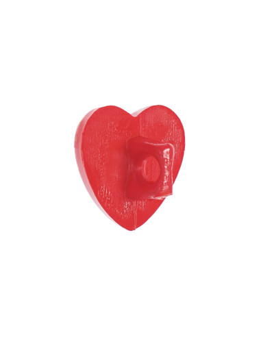 Card of 6 heart buttons - Red 11 x 11 mm