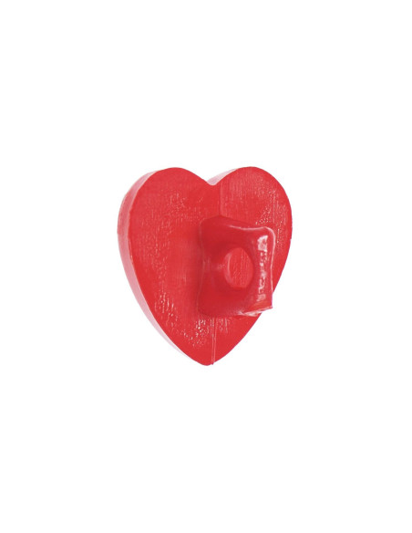Card of 6 heart buttons - Red 11 x 11 mm