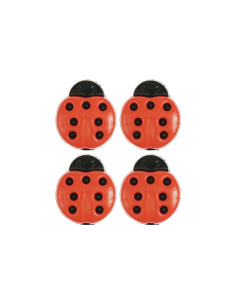 Card of 4 ladybug buttons - Red 13 x 15 mm 2