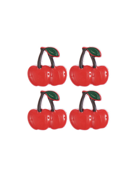 Card of 4 cherry buttons - Red 17 x 17 mm