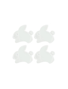 Card of 4 rabbit buttons - White 15 x 13 mm 2