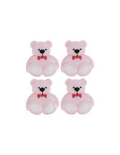 Card of 4 teddy bear buttons - Lilac 16 x 18 mm 2