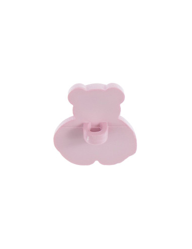 Card of 4 teddy bear buttons - Lilac 16 x 18 mm