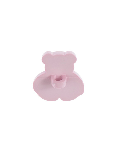 Card of 4 teddy bear buttons - Lilac 16 x 18 mm