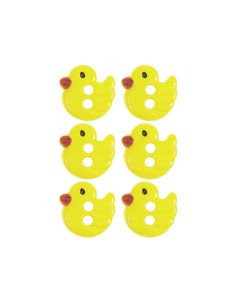 Set of 6 duck buttons - Yellow 13 x 12 mm 2