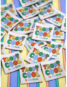 Set of 6 woven labels - Tropical Fiesta Mix 2