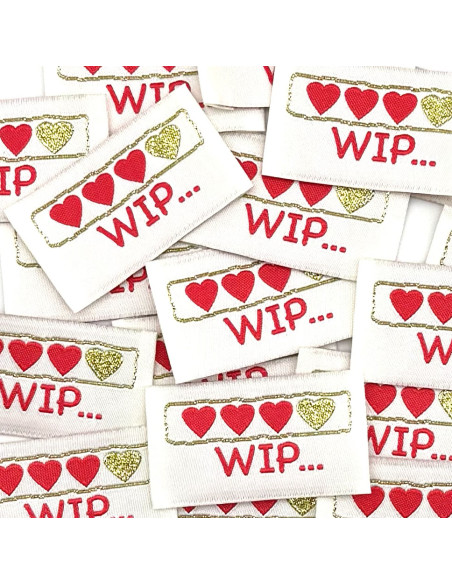 Set of 5 woven sew-on labels WIP