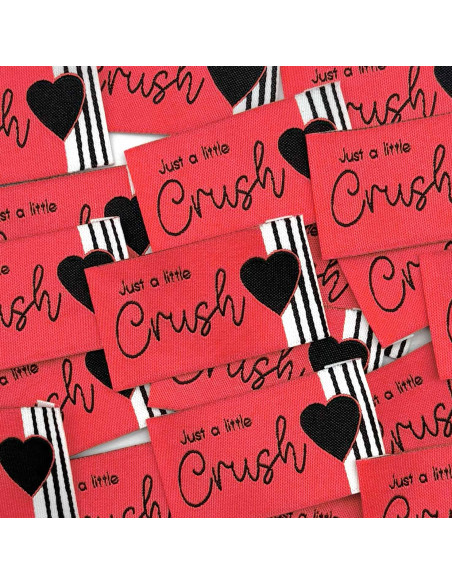 Lot de 5 étiquettes tissées à coudre Just a little crush