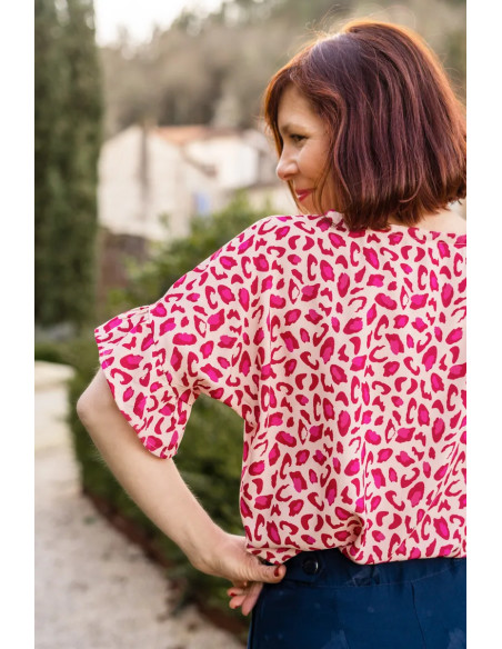 Bagheera Red Pomegranate Viscose Fabric - Églantine & Zoé