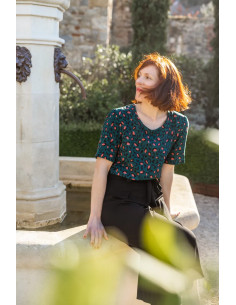Bagheera Dark Lagoon Green Viscose Fabric - Églantine & Zoé 2