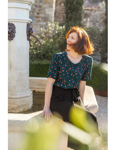 Bagheera Dark Lagoon Green Viscose Fabric - Églantine & Zoé
