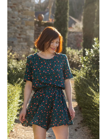 Bagheera Dark Lagoon Green Viscose Fabric - Églantine & Zoé