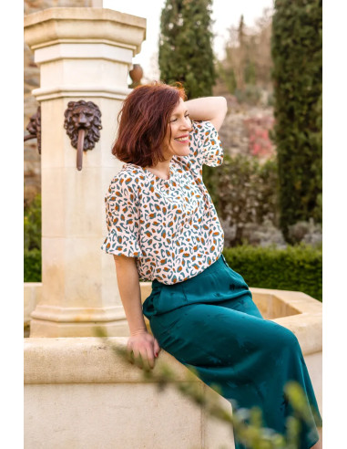 Bagheera Eucalyptus Green Viscose Fabric - Églantine & Zoé