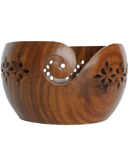 Teak openwork yarn bowl Rascol