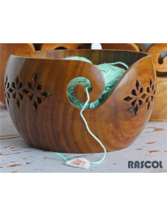 Teak openwork yarn bowl Rascol 2