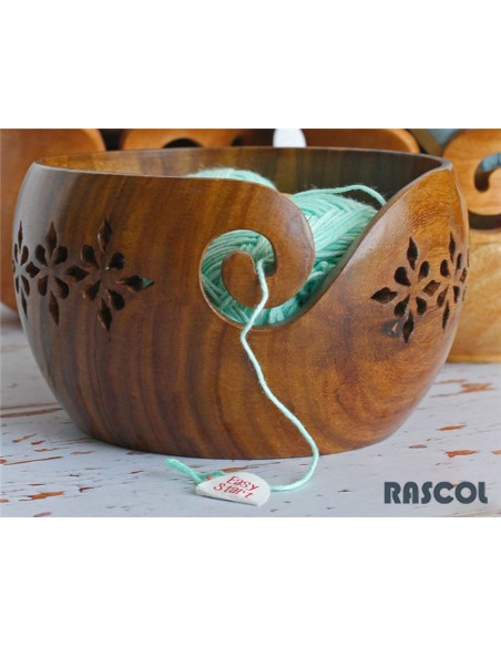 Teak openwork yarn bowl Rascol