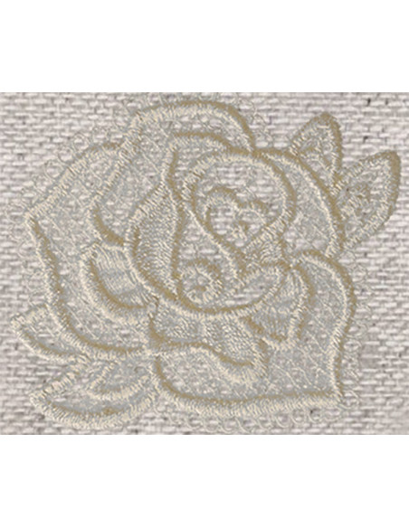 Écusson thermocollant rose dentelle écrue