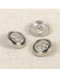Heart metal button 23 mm - Silver