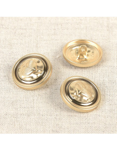 Heart metal button 23 mm - Gold