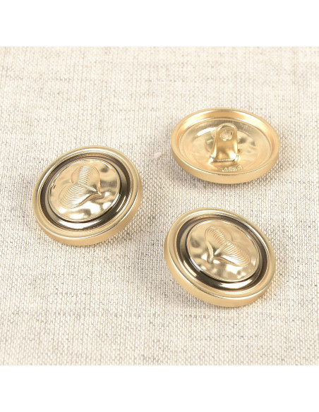 Heart metal button 23 mm - Gold